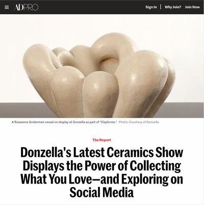 AD PRO -  Donzella's Latest Ceramics Show Displays the Power of Collecting What You Love—and Exploring on Social Media