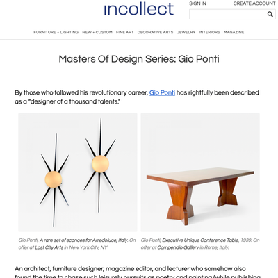 InCollect -Masters Of Design Series: Gio Ponti