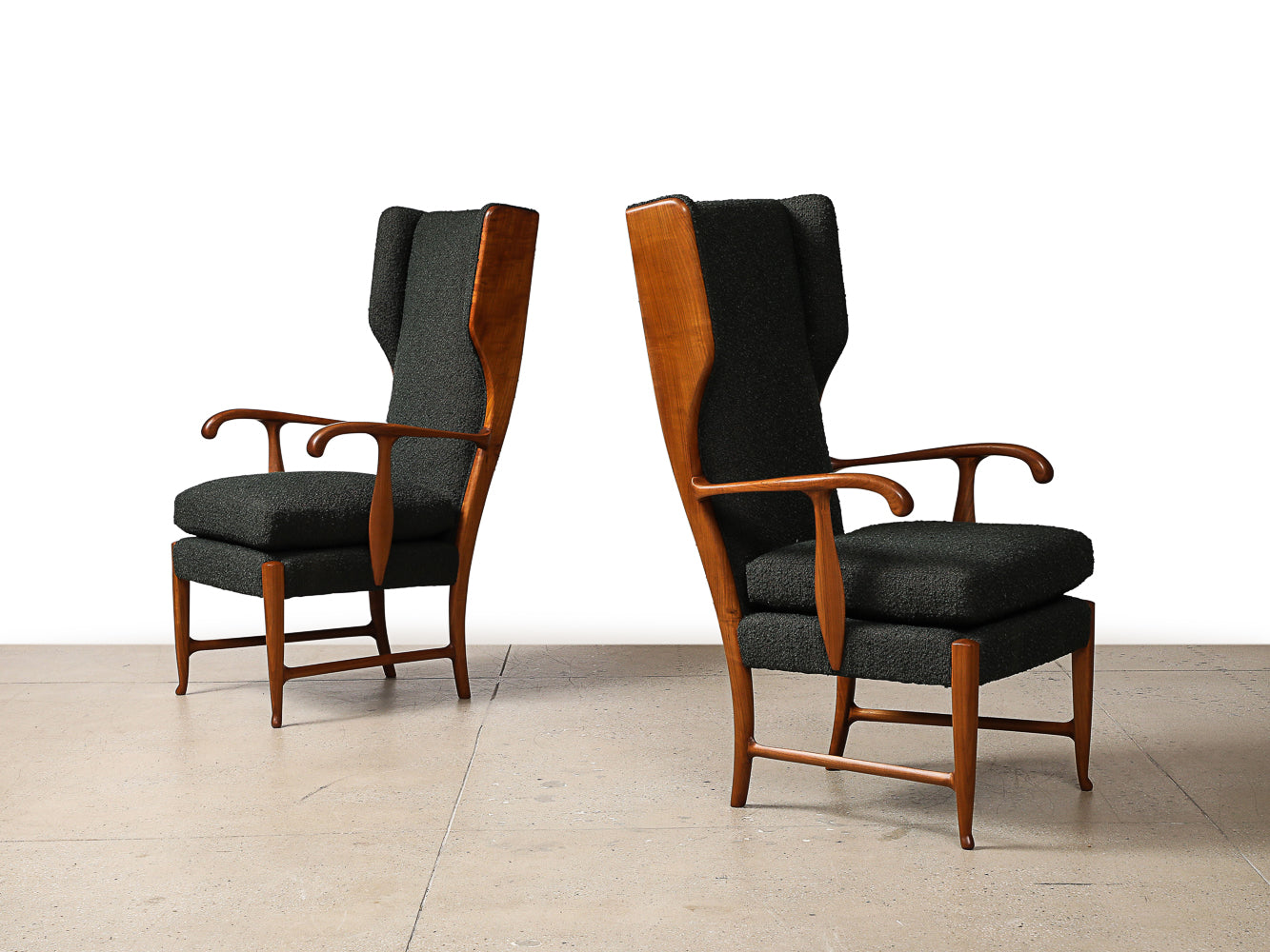 1990's  post modern lounge chair 内田洋行 High Back Lounge Chairs by Paolo Buffa – Donzella LTD.