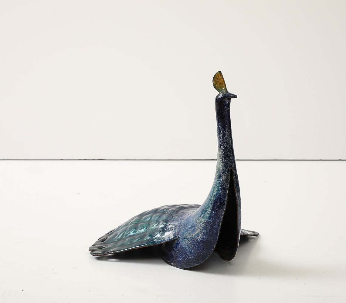 Pavoncella Peacock Sculpture by Paolo Di Poli