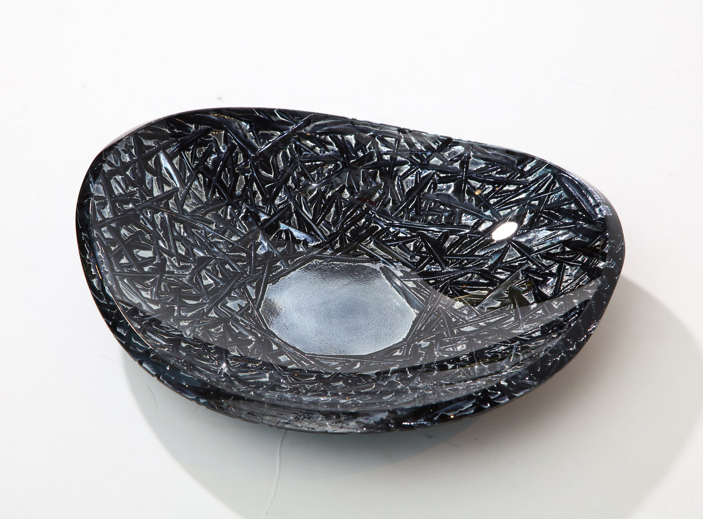 Studio-Made Carved Glass Dish #6 by Ghiró Studio