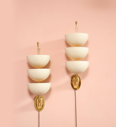 Pair of 3 Cup Wall Lights by Stiilnovo