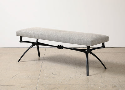 Long-form "Atlante"  Bronze Bench by Alexandre Logé