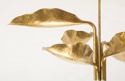 Hammered Brass Chandelier by Angelo Lelii for Arredoluce