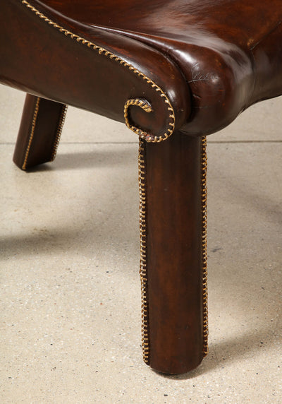 Pair of Leather Occasional Chairs by William Haines