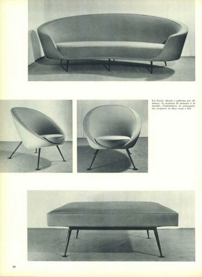 Model 812 Curved Sofa by Ico Parisi