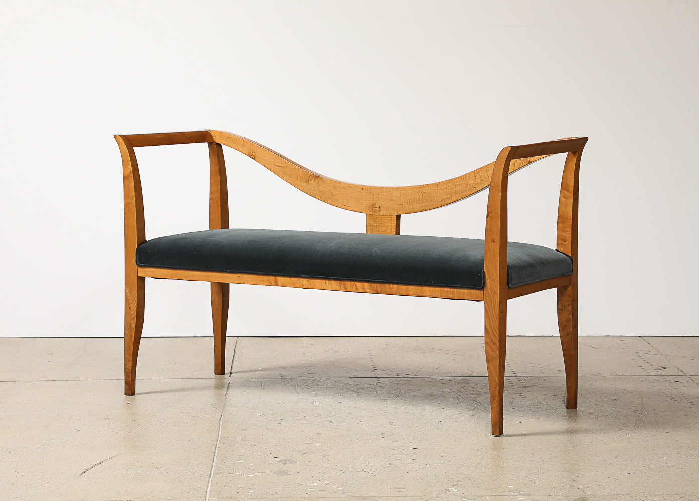 Sculptural Upholstered Bench by Emilio Lancia