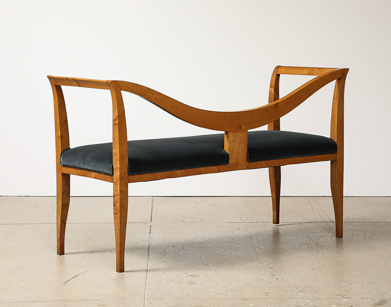 Sculptural Upholstered Bench by Emilio Lancia