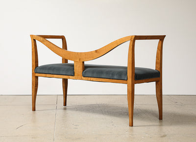 Sculptural Upholstered Bench by Emilio Lancia