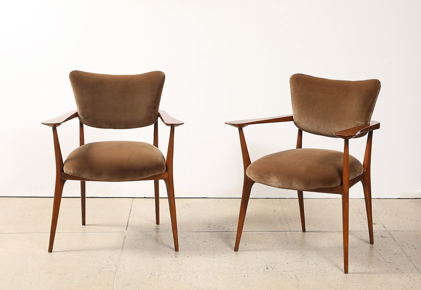 Rare Pair of "Poltroncina da the" Armchairs by Ico Parisi