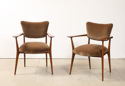 Rare Pair of "Poltroncina da the" Armchairs by Ico Parisi