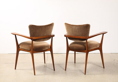 Rare Pair of "Poltroncina da the" Armchairs by Ico Parisi