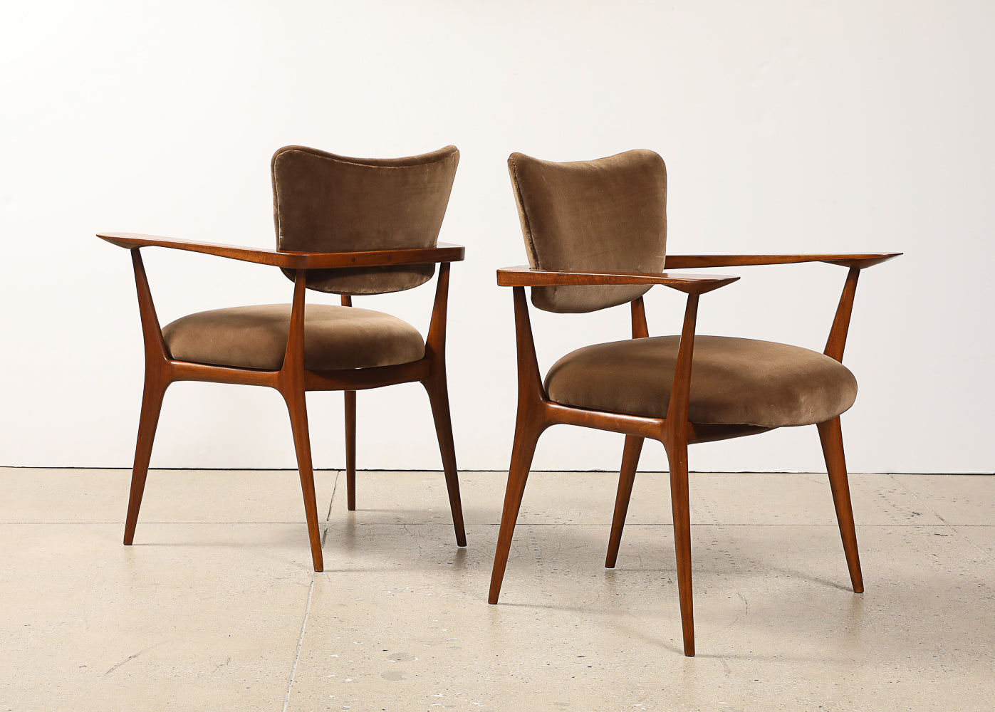 Rare Pair of "Poltroncina da the" Armchairs by Ico Parisi