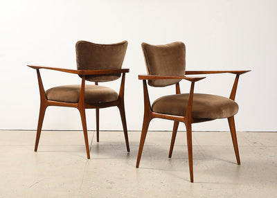 Rare Pair of "Poltroncina da the" Armchairs by Ico Parisi