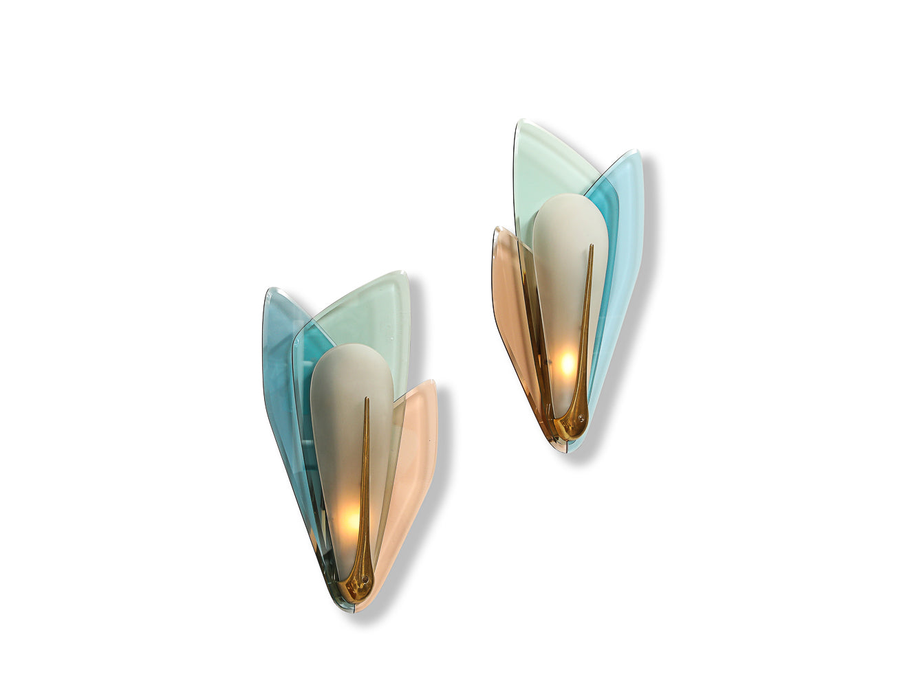 Rare Pair of Wall Lights by Max Ingrand for Fontana Arte