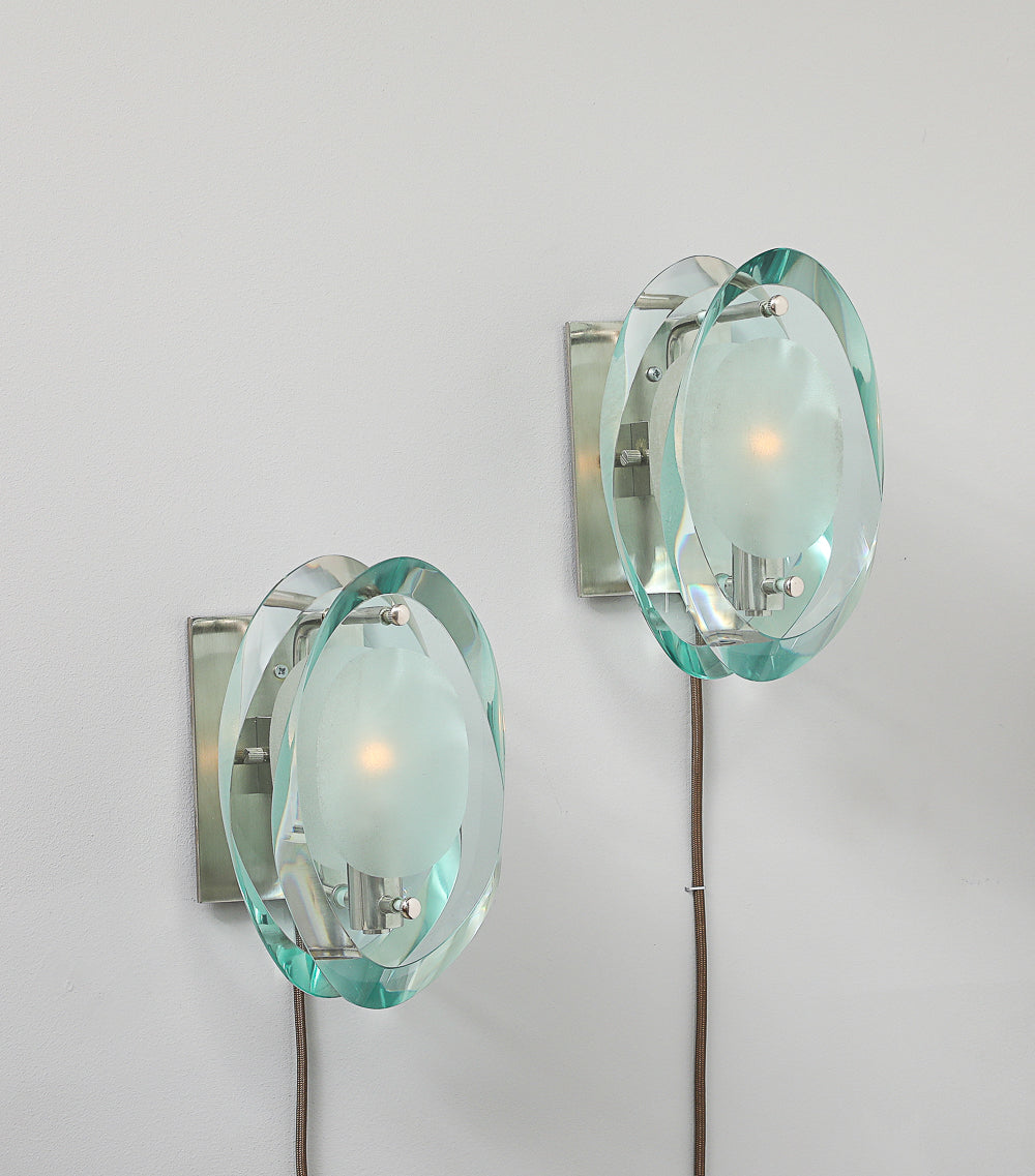 Model No. 2093 Wall Lights by Max Ingrand for Fontana Arte