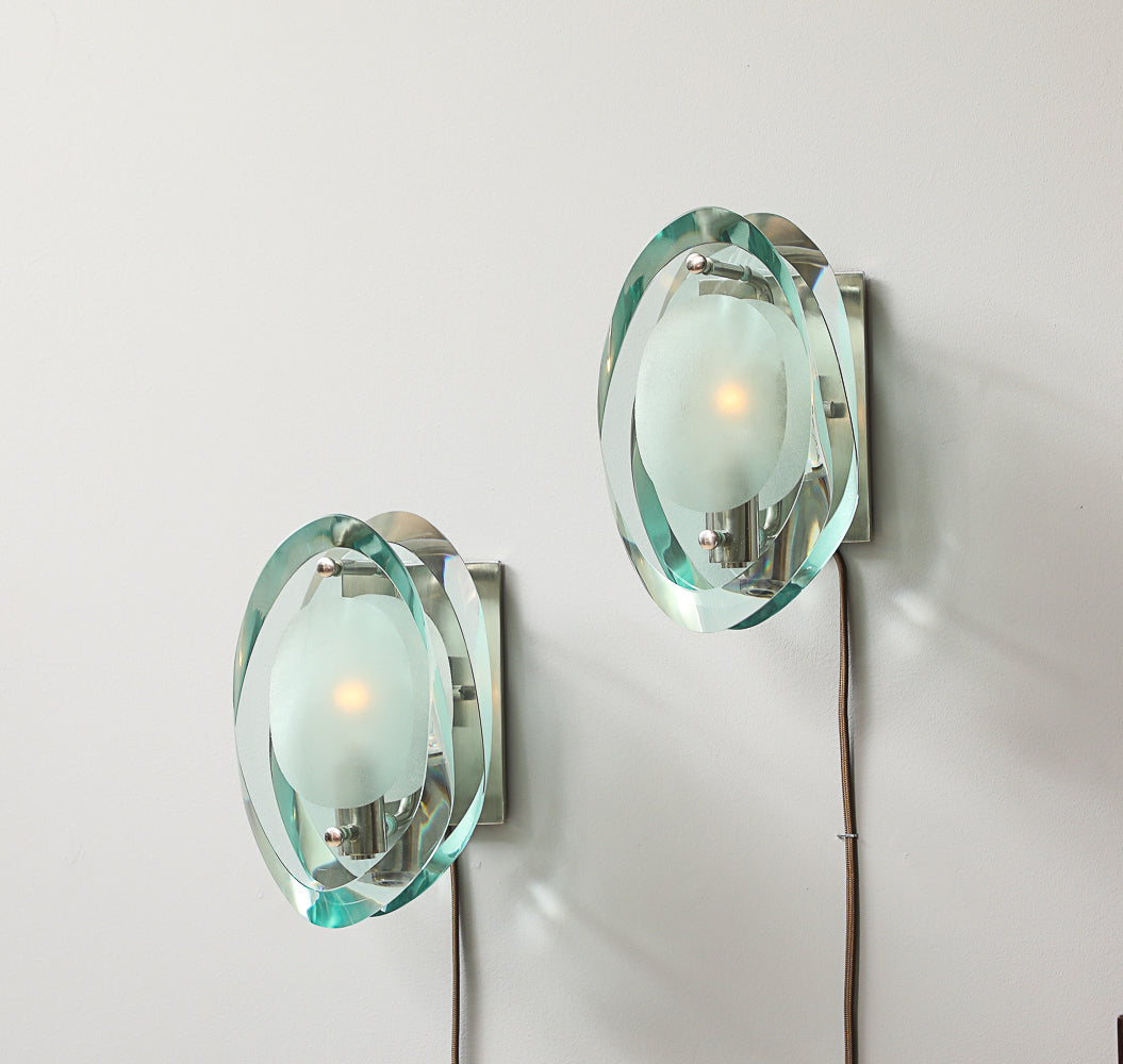 Model No. 2093 Wall Lights by Max Ingrand for Fontana Arte