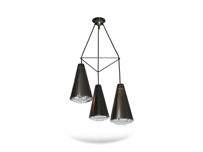 Model 2126 3-Light Chandelier by Max Ingrand for Fontana Arte