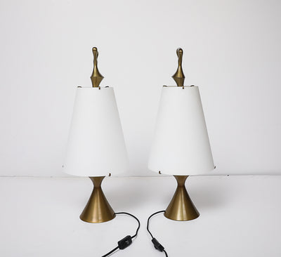 Rare Pair of Table Lamps by Max Ingrand for Fontana Arte