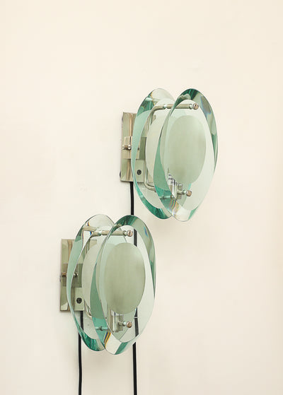 Model No. 2093 Wall Lights by Max Ingrand for Fontana Arte