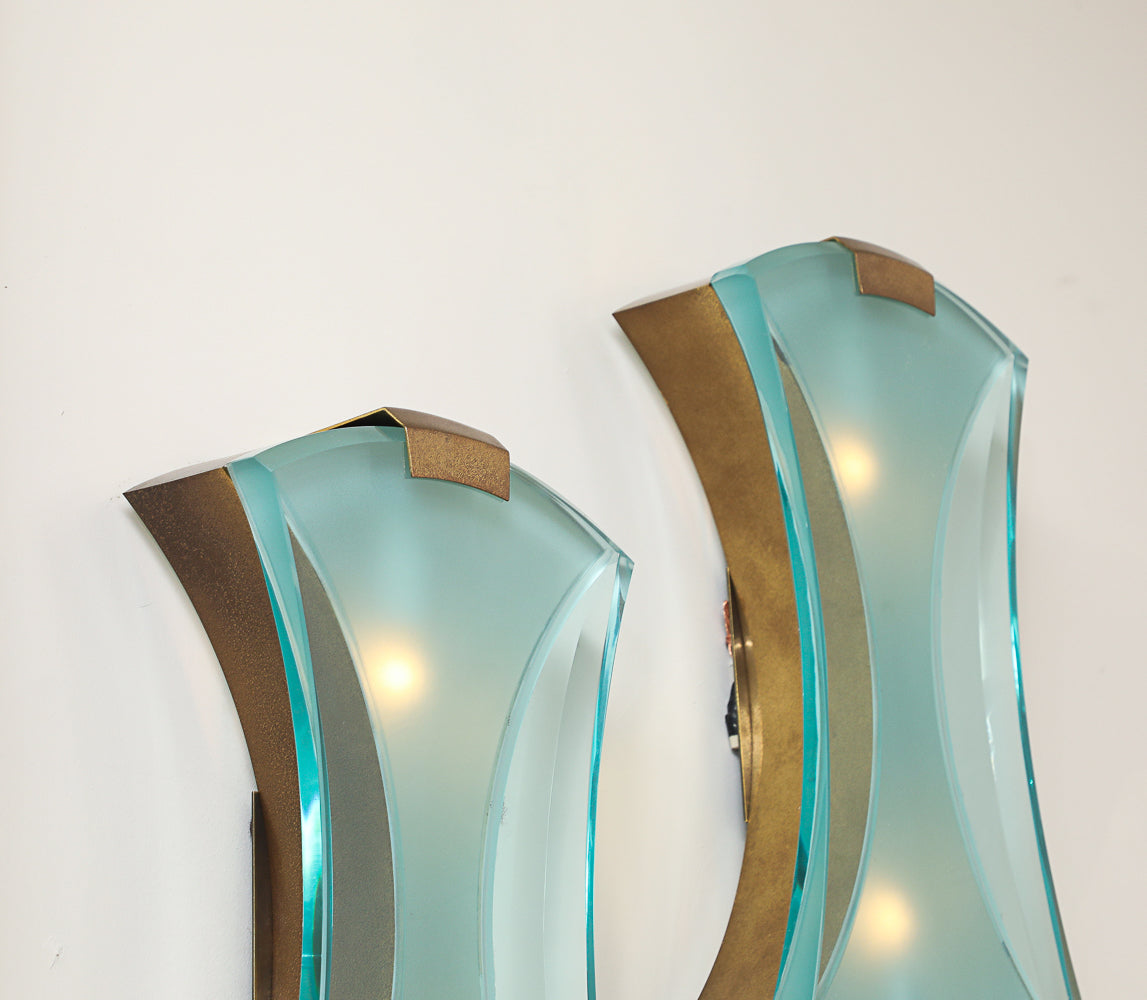 No. 2225 Wall Lights by Max Ingrand for Fontana Arte