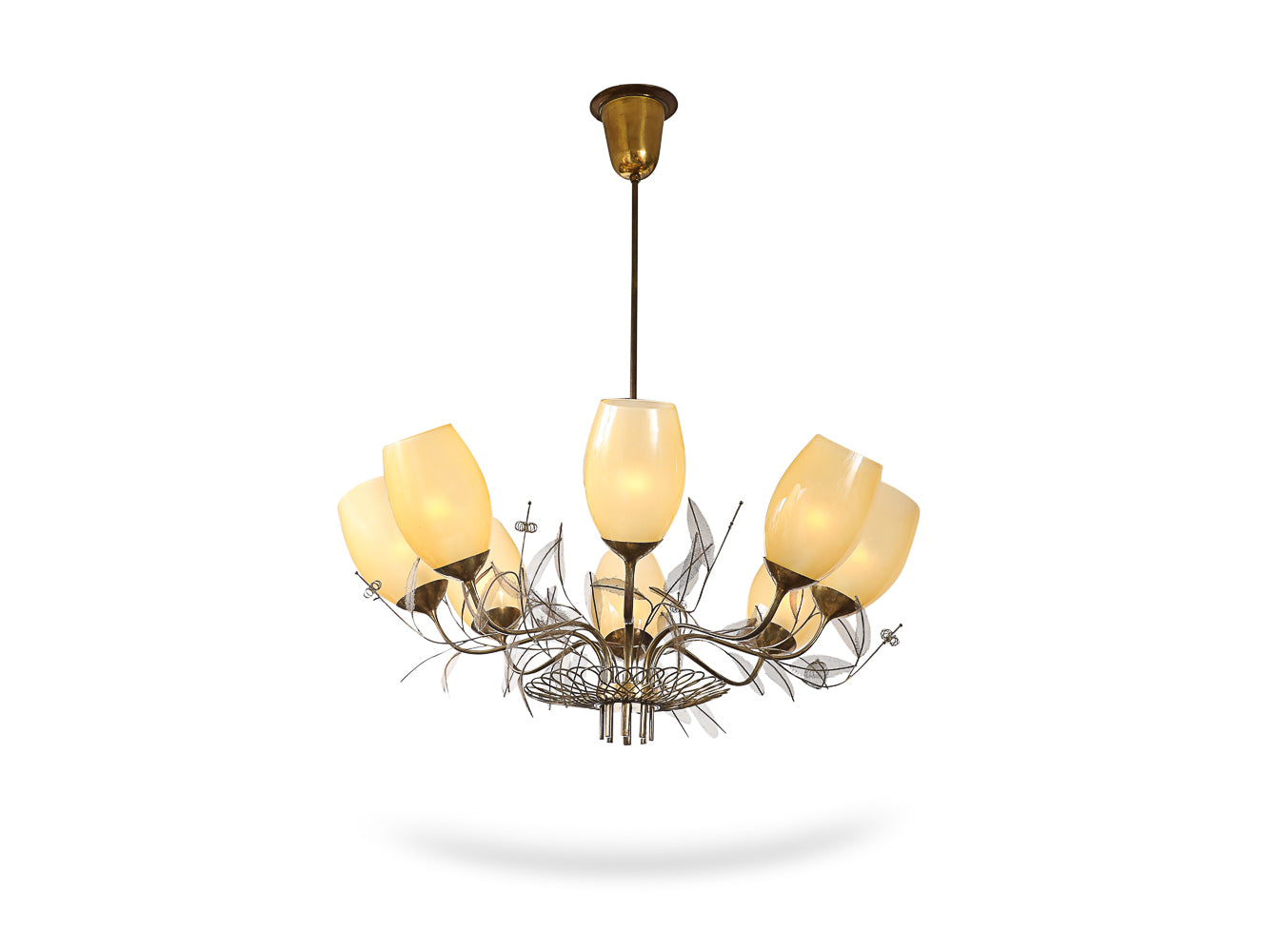 Model No. 9028/9 8 Light Chandelier by Paavo Tynell