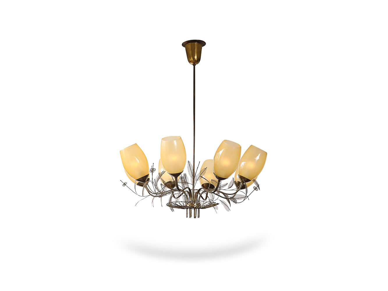 Model No. 9028/9 8 Light Chandelier by Paavo Tynell