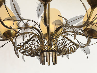Model No. 9028/9 8 Light Chandelier by Paavo Tynell