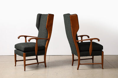 High Back Lounge Chairs by Paolo Buffa