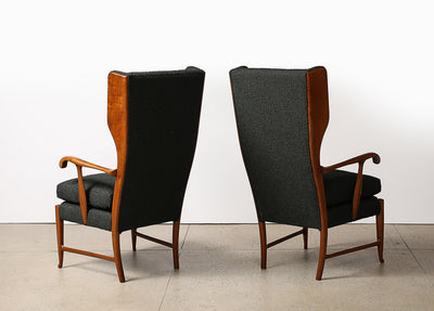 High Back Lounge Chairs by Paolo Buffa