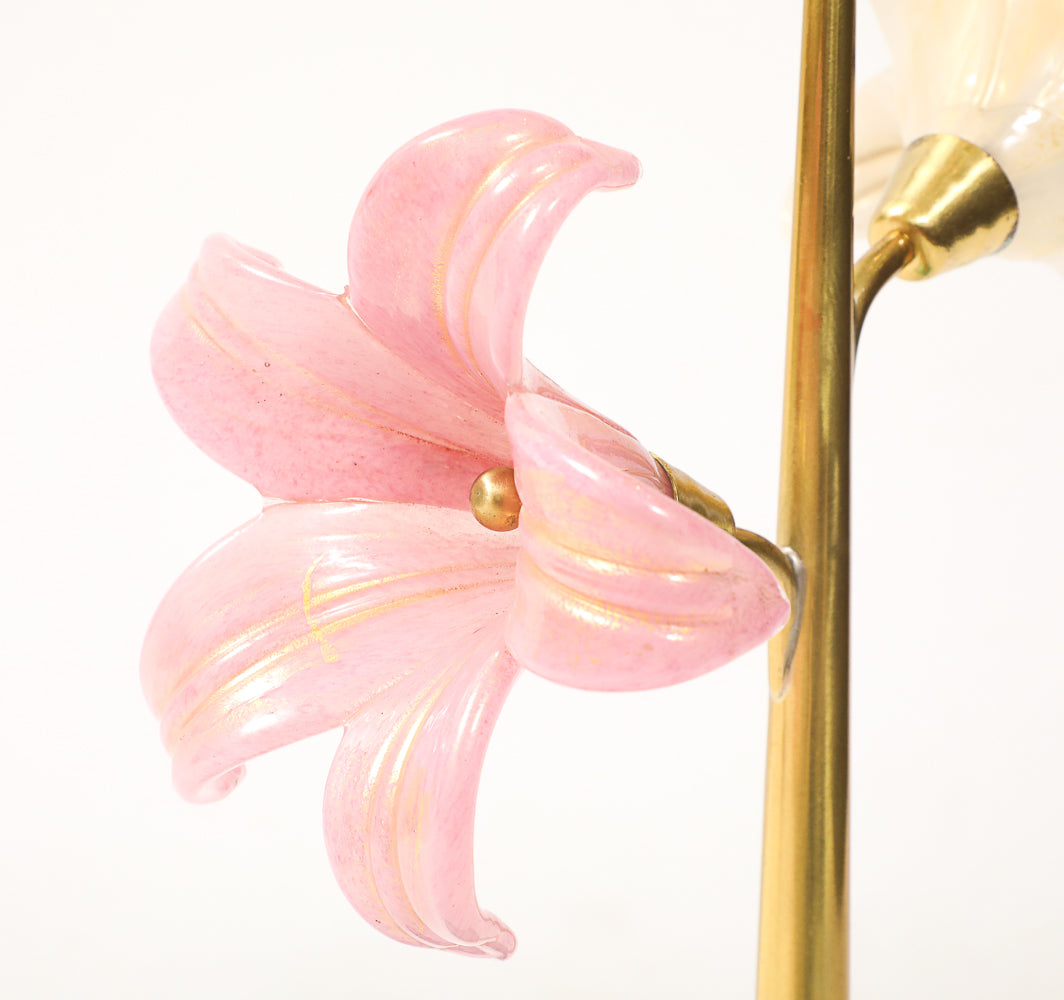 Murano Flower Sculpture by Roberto Giulio Rida