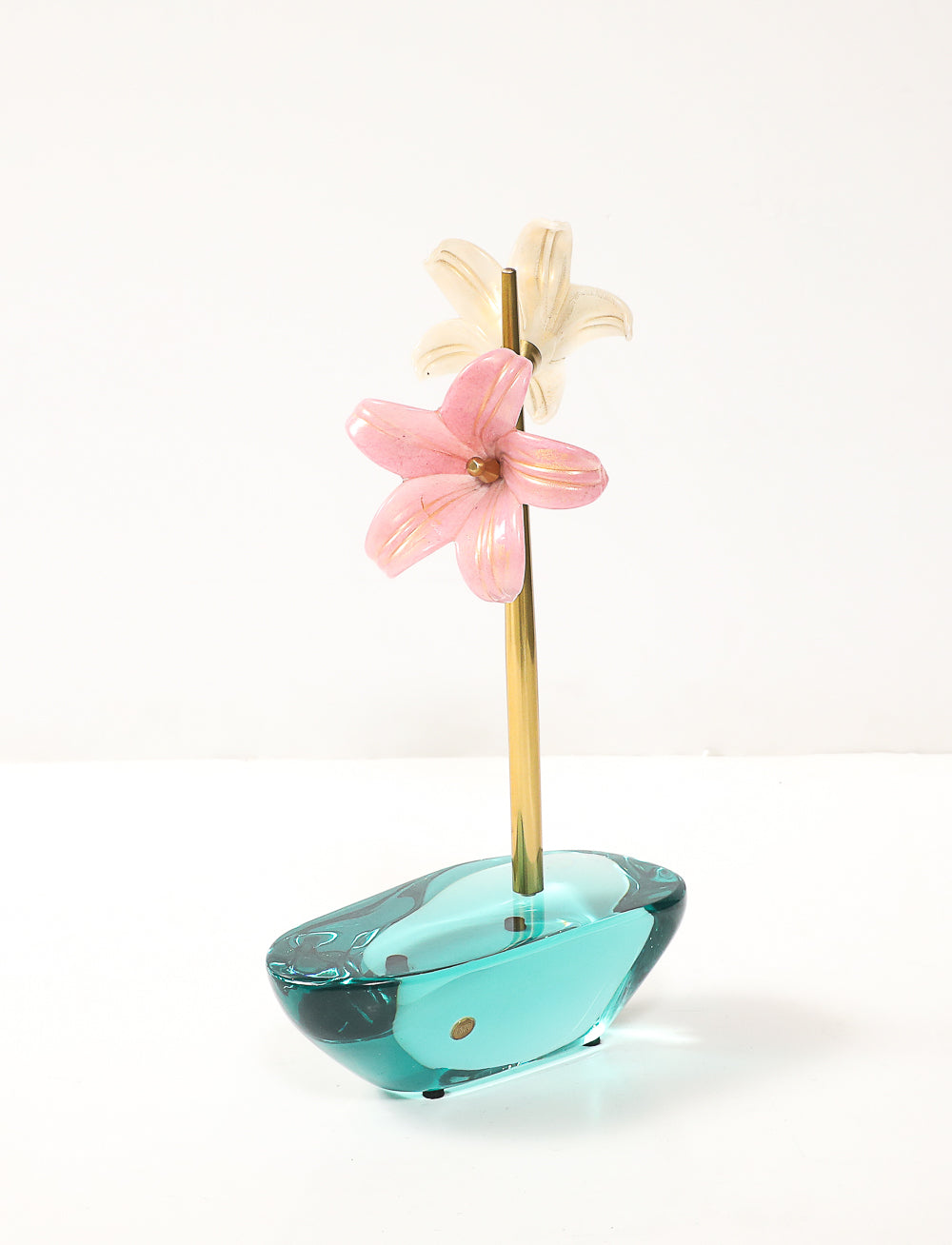 Murano Flower Sculpture by Roberto Giulio Rida