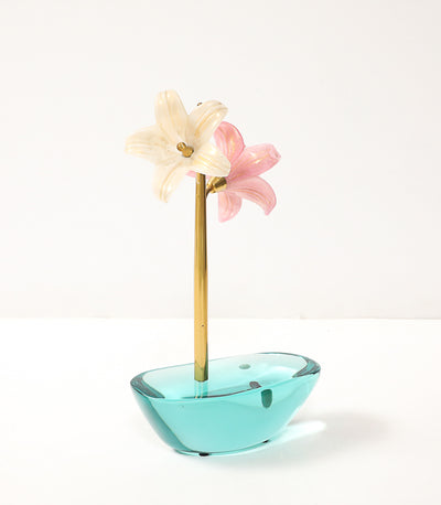 Murano Flower Sculpture by Roberto Giulio Rida