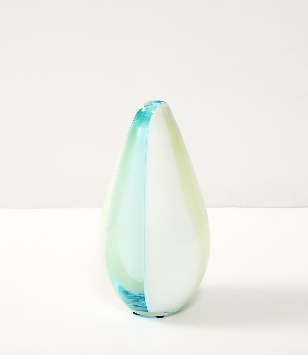 Wide Striped Murano Vase by Salviati