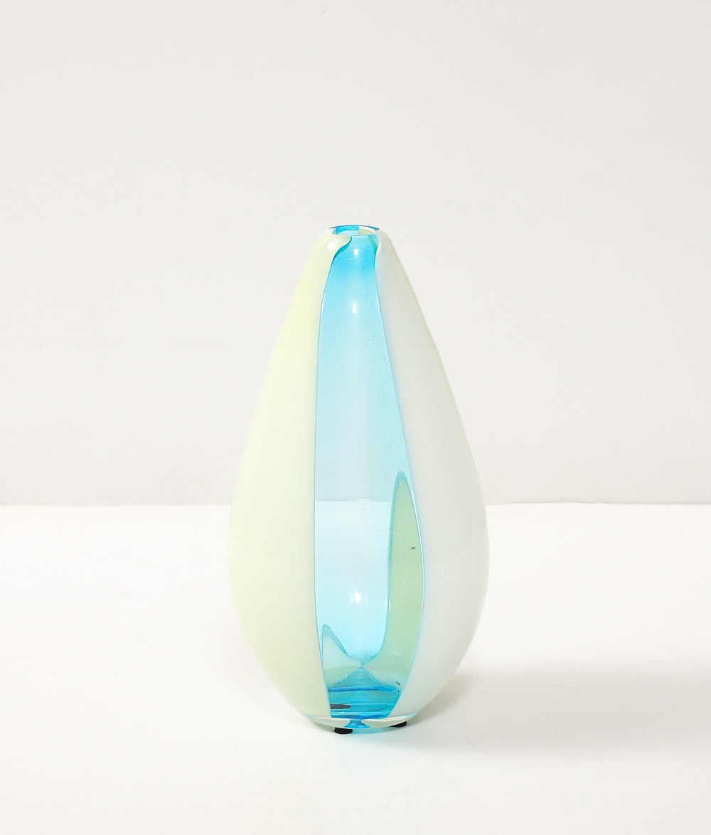 Wide Striped Murano Vase by Salviati