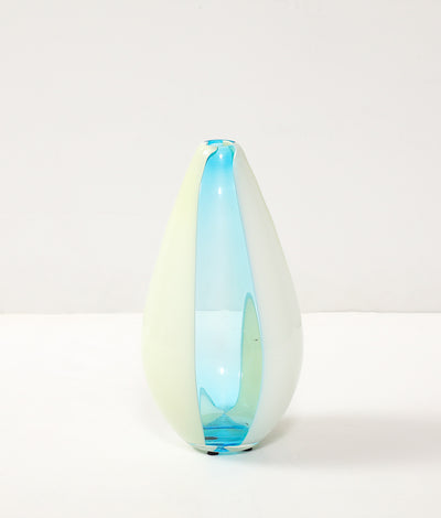 Wide Striped Murano Vase by Salviati