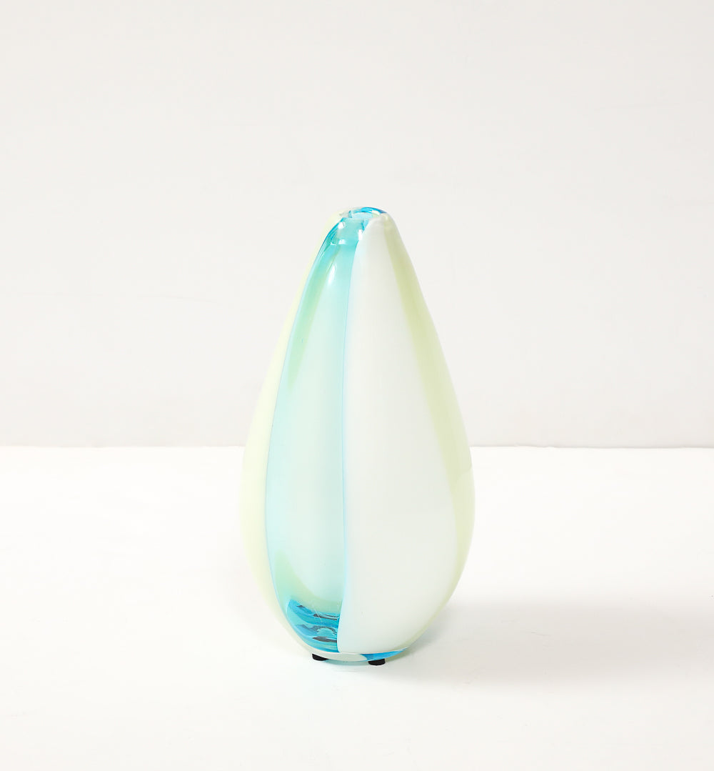 Wide Striped Murano Vase by Salviati