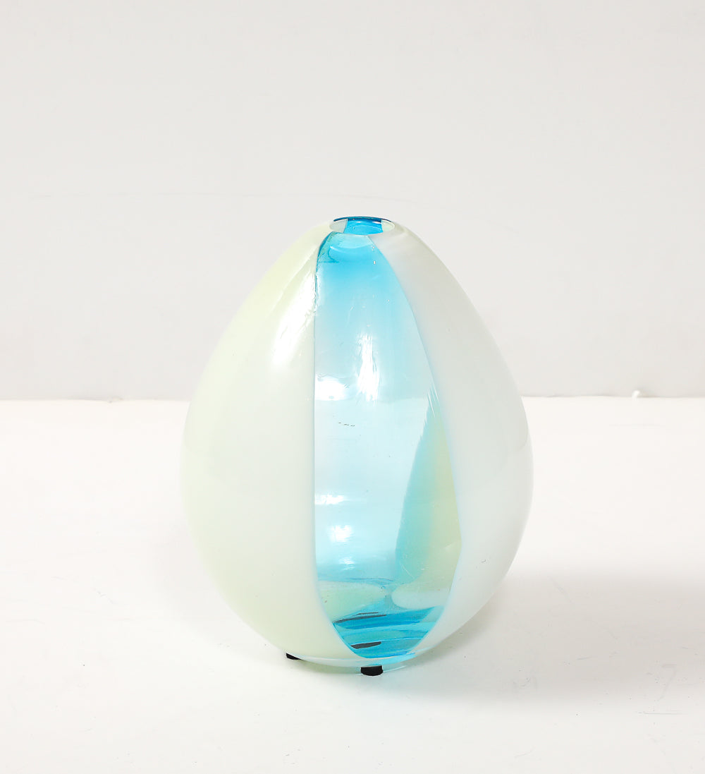 Wide Striped Murano Vase by Salviati