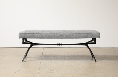 Long-form "Atlante"  Bronze Bench by Alexandre Logé