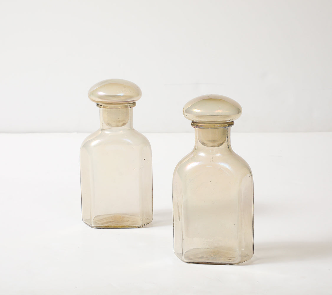 Pair of Apothecary Style Stopper Bottles by Ercole Barovier & Toso