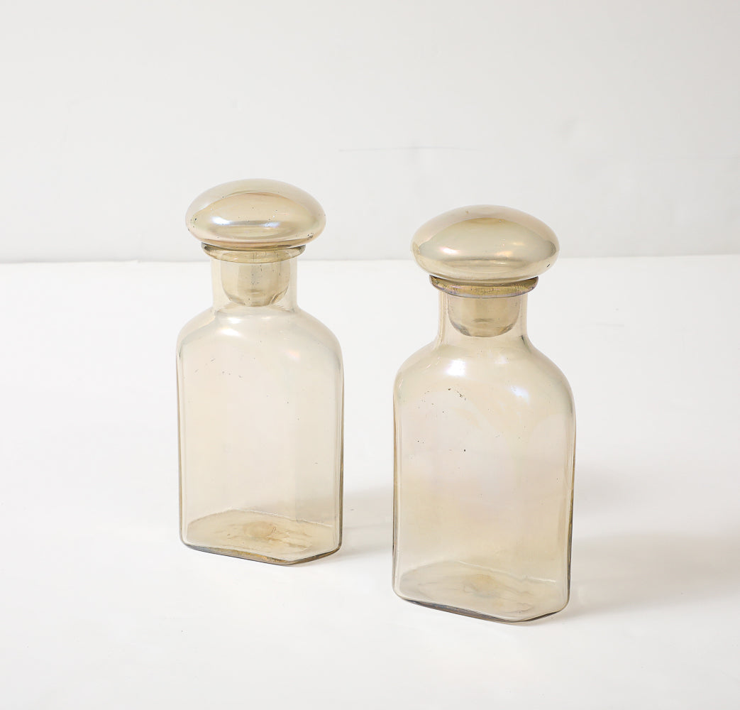 Pair of Apothecary Style Stopper Bottles by Ercole Barovier & Toso