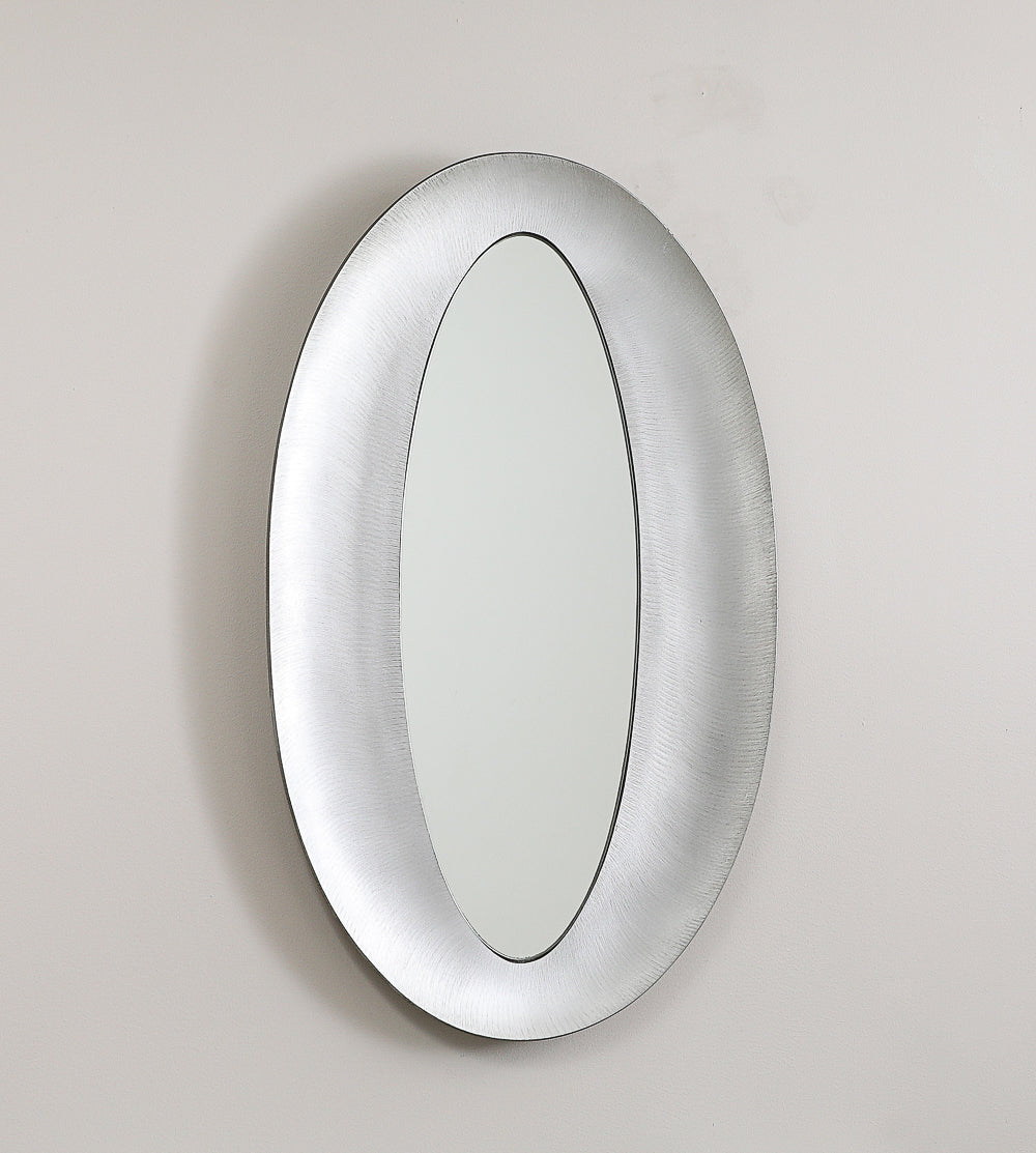 Rare Oval Mirror by Lorenzo Burchiellaro