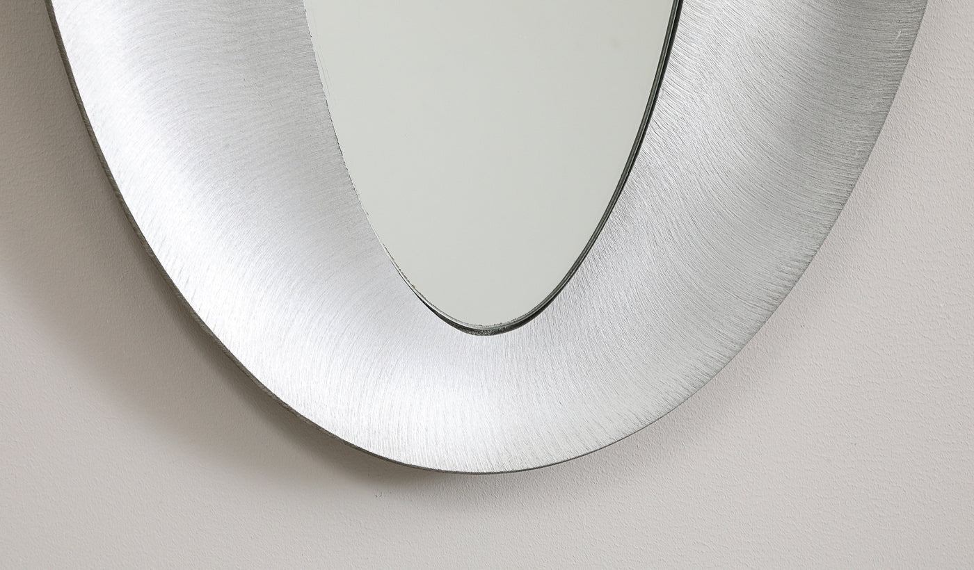 Rare Oval Mirror by Lorenzo Burchiellaro