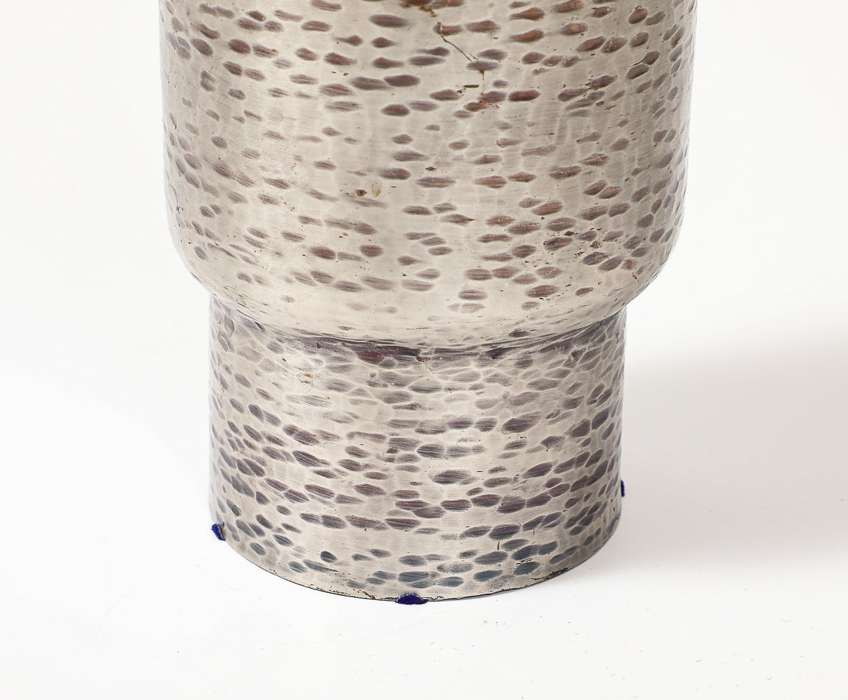 Hammered Aluminum Vase by L'atelier des Orfèvres