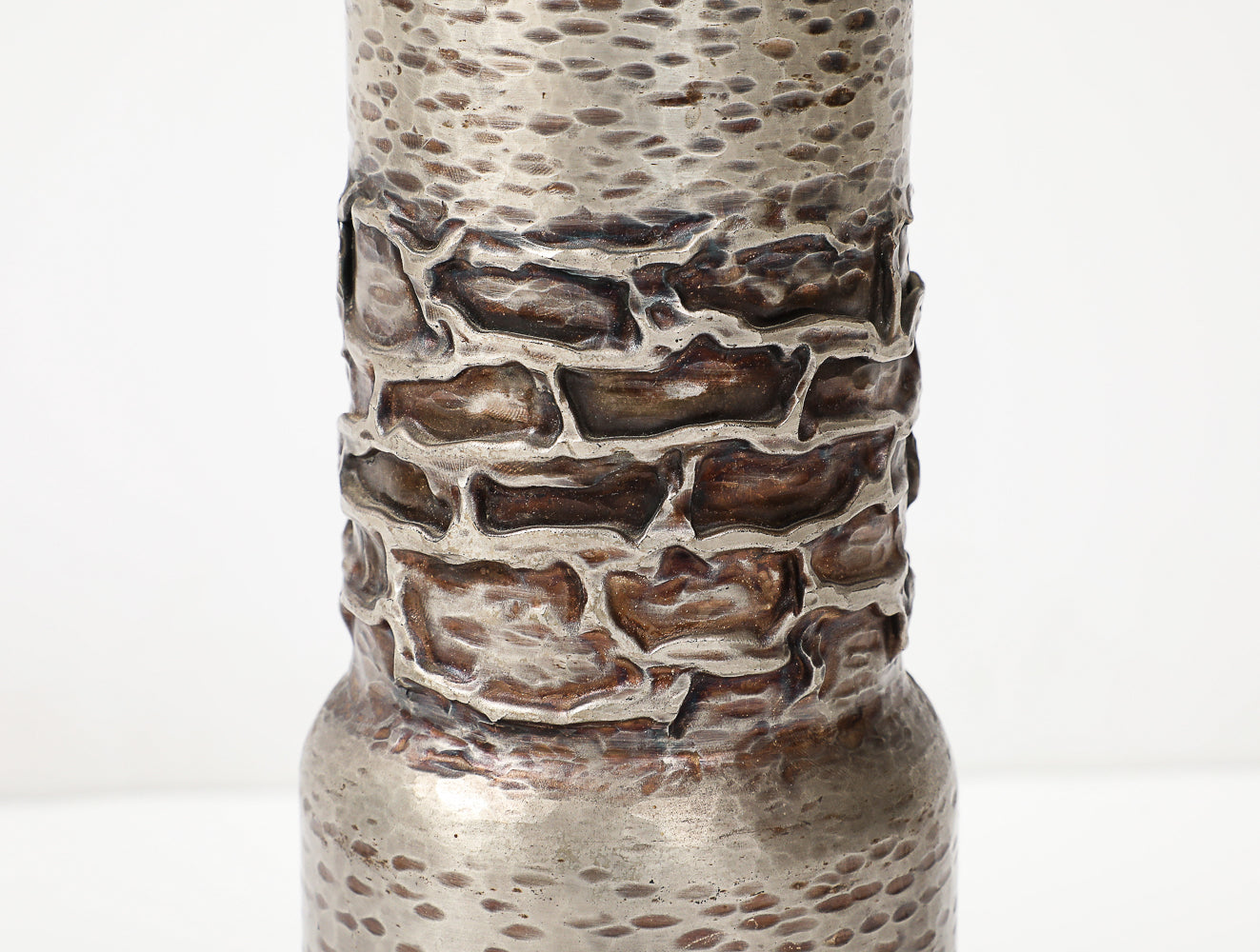 Hammered Aluminum Vase by L'atelier des Orfèvres