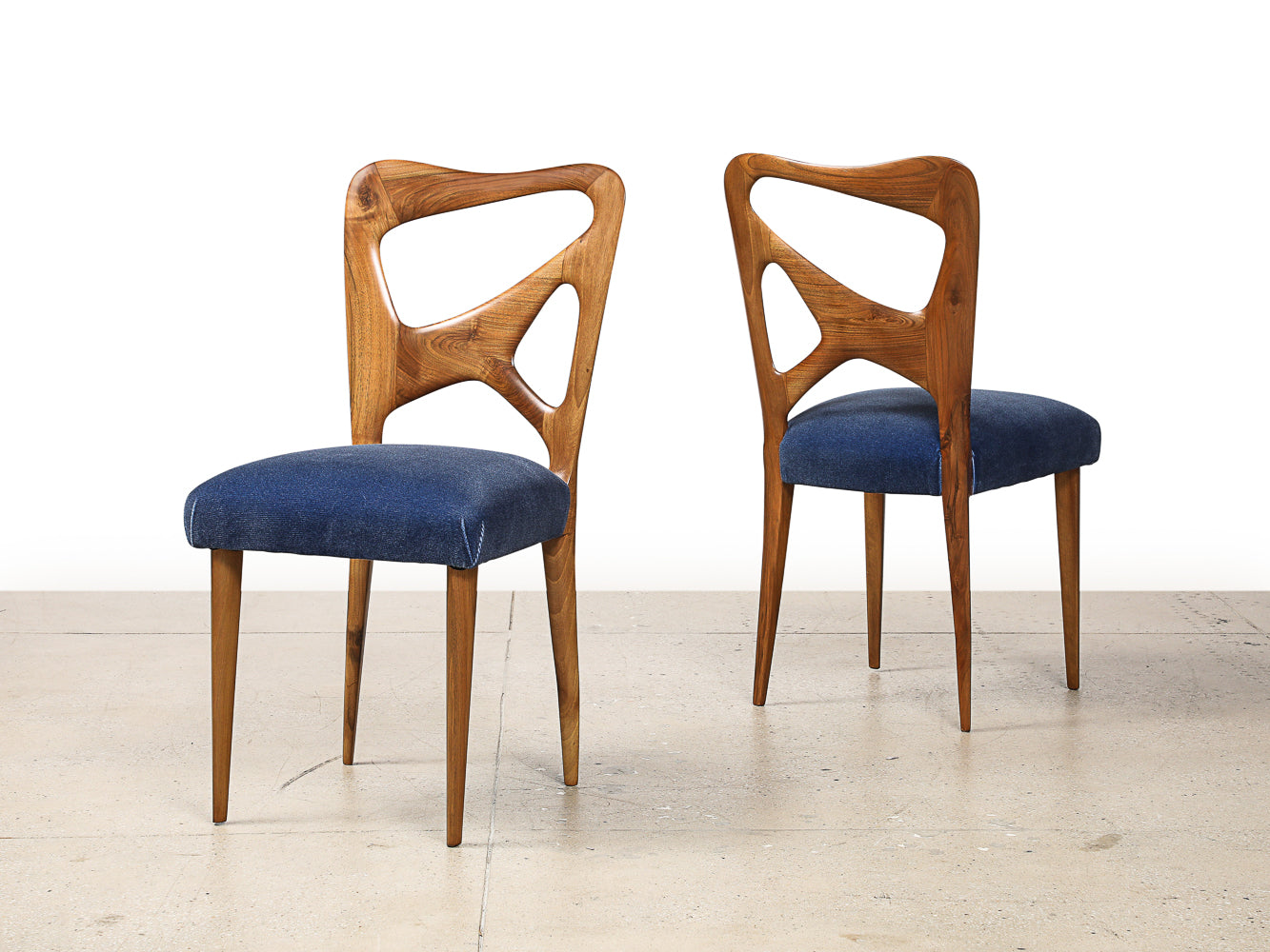 Pair of Sculptural Side Chairs by School of Turin