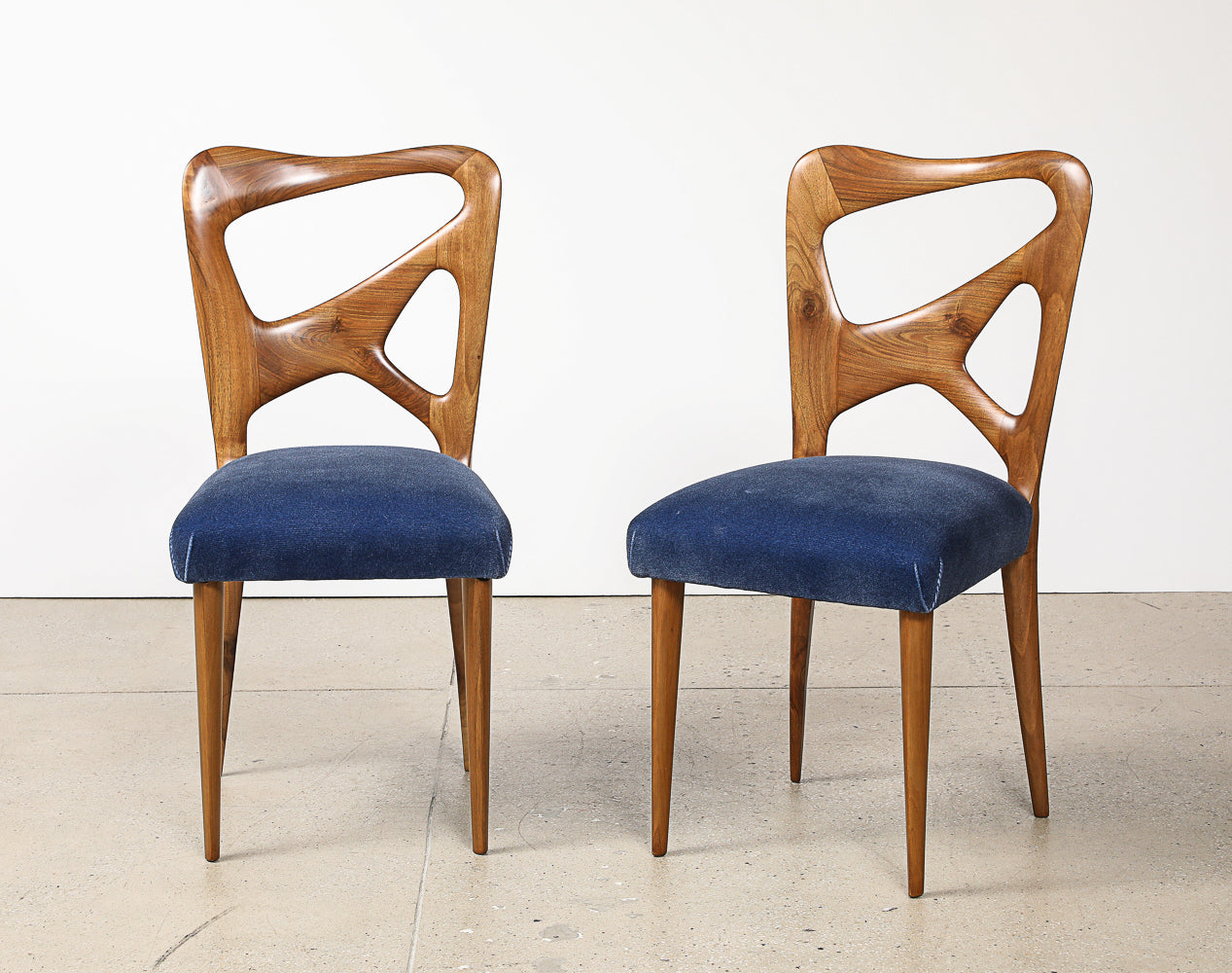 Pair of Sculptural Side Chairs by School of Turin