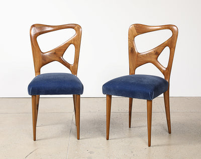 Pair of Sculptural Side Chairs by School of Turin