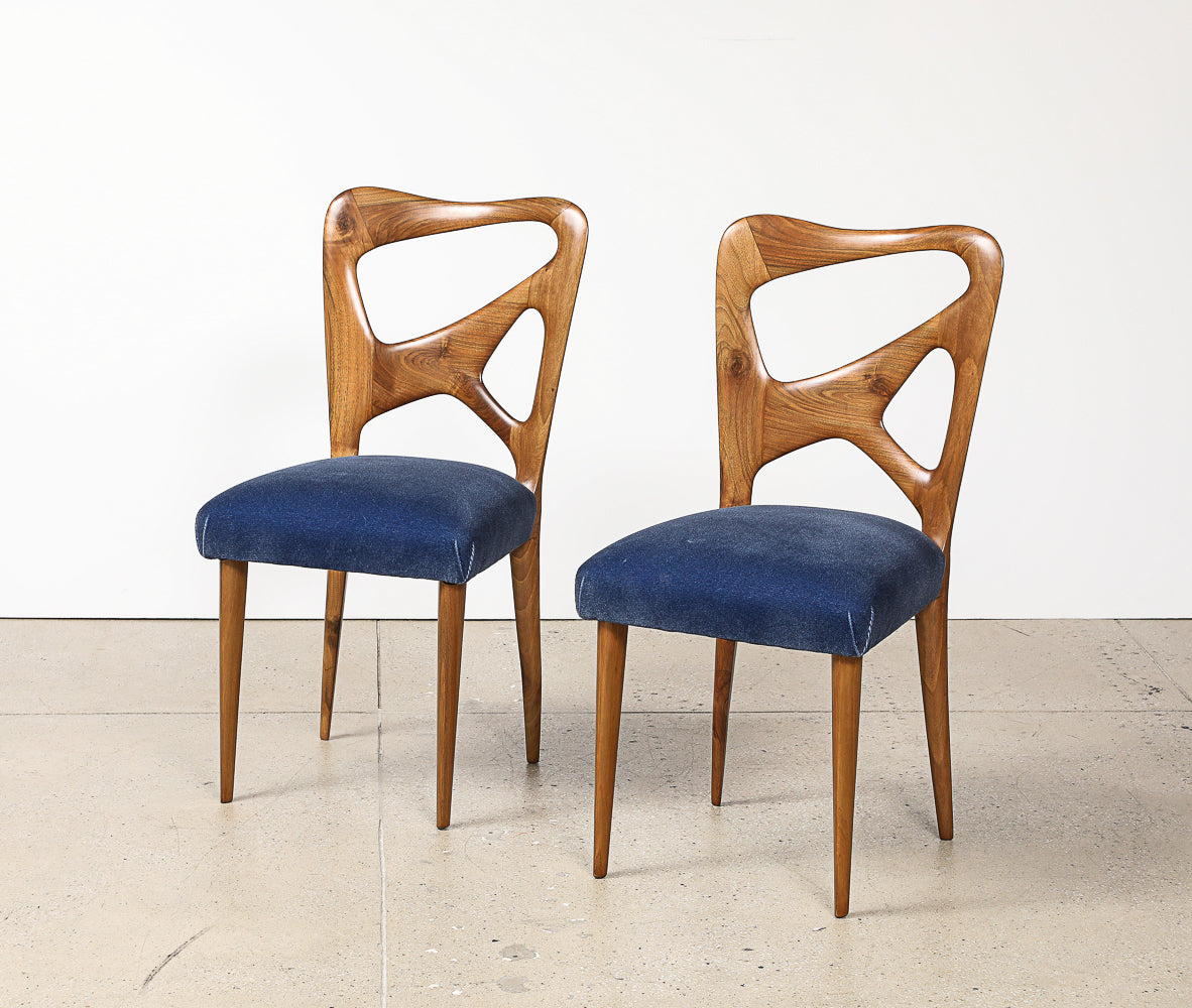 Pair of Sculptural Side Chairs by School of Turin