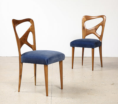 Pair of Sculptural Side Chairs by School of Turin